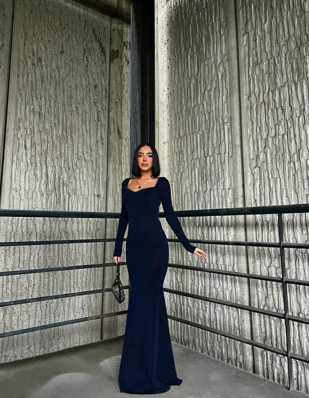 Twilight Shine Evening Gown Navy-Black