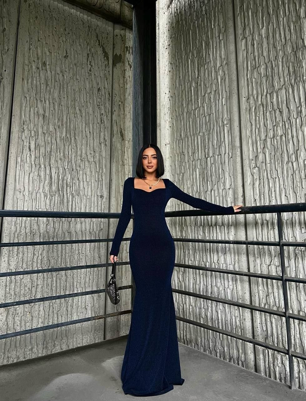 Twilight Shine Evening Gown Navy-Black