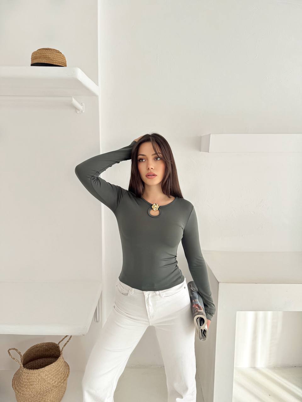 Golden Rose Detail Blouse