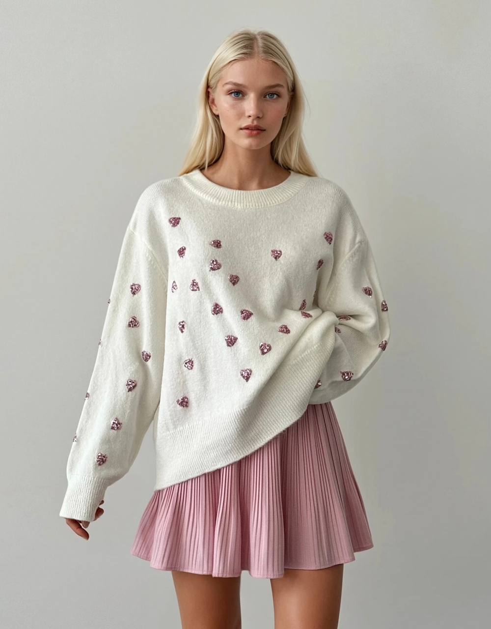 Sweet Sparkle Heart Sweater