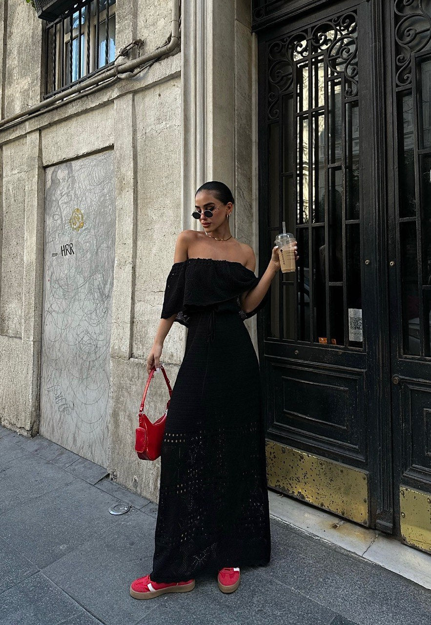De luxe off-shoulder jurk