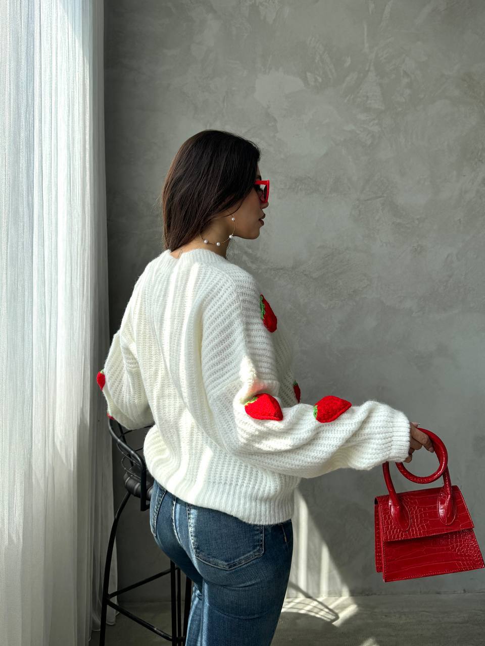 Strawberry Crush Cardigan White