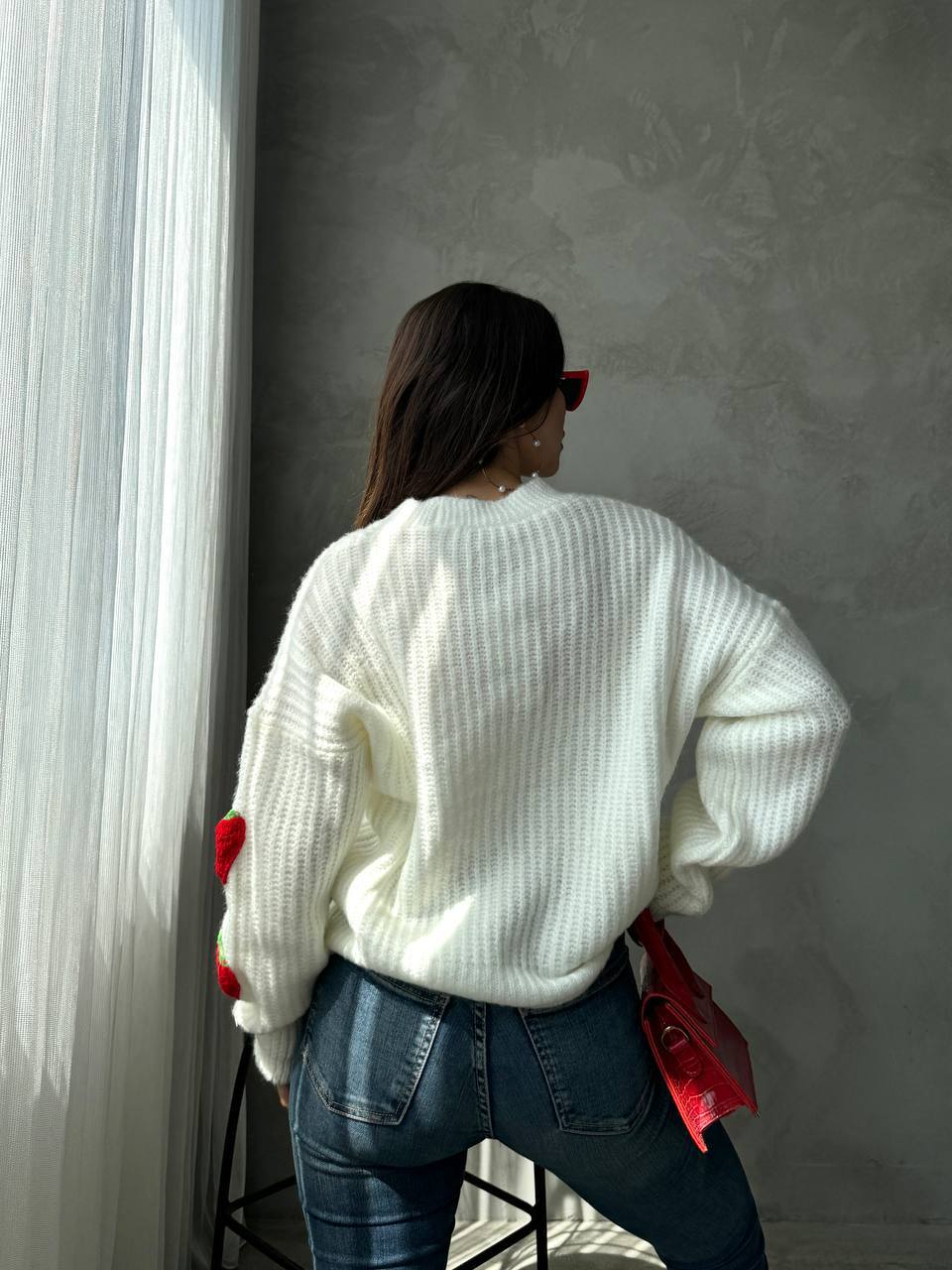 Strawberry Crush Cardigan White