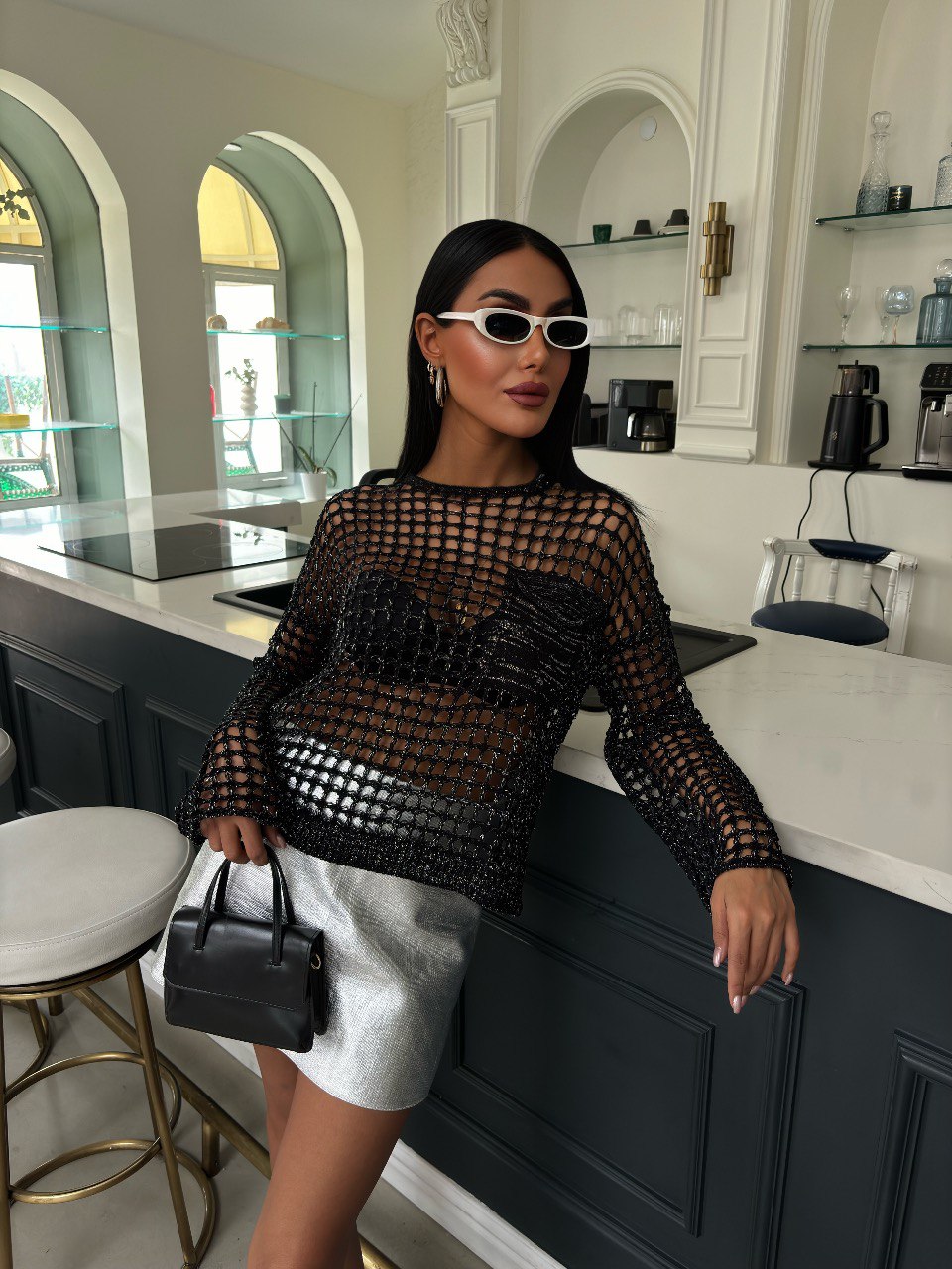 Starlit Threads Pocket Knit Blouse