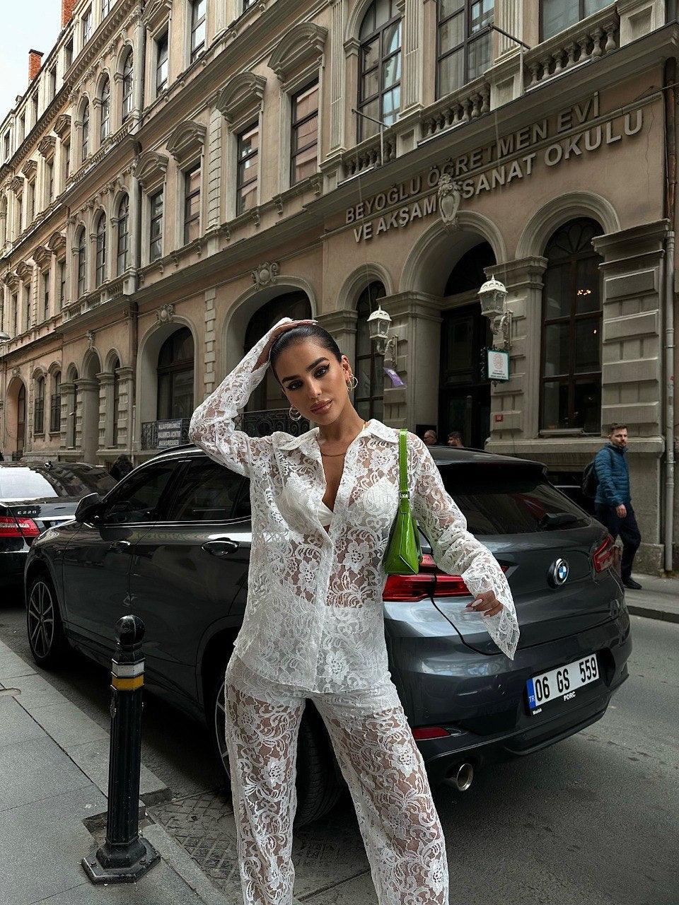 Floral Lace Shirt Set