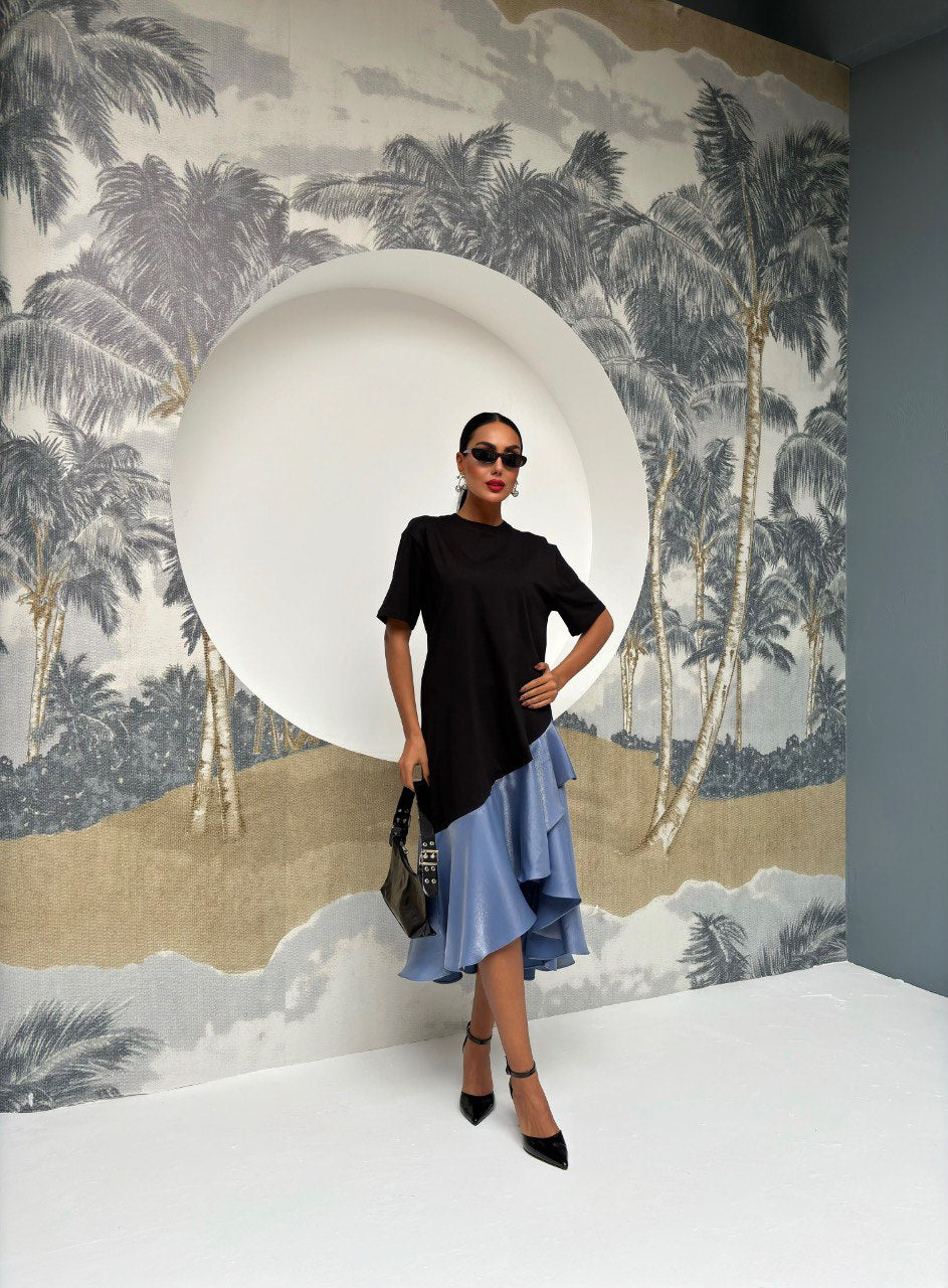 Satin Edge Casual Dress