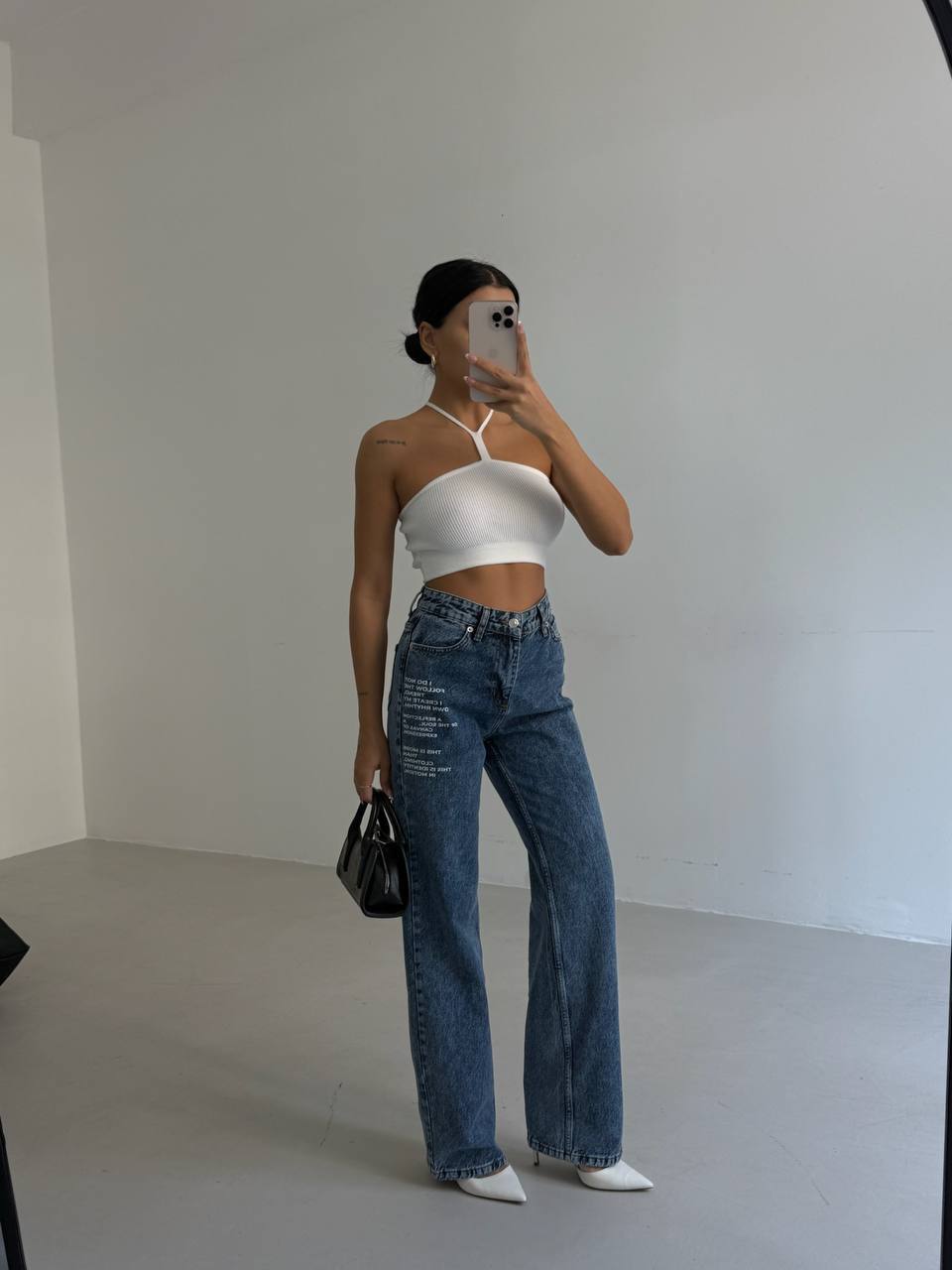 Signature Printed Low Waist Denim