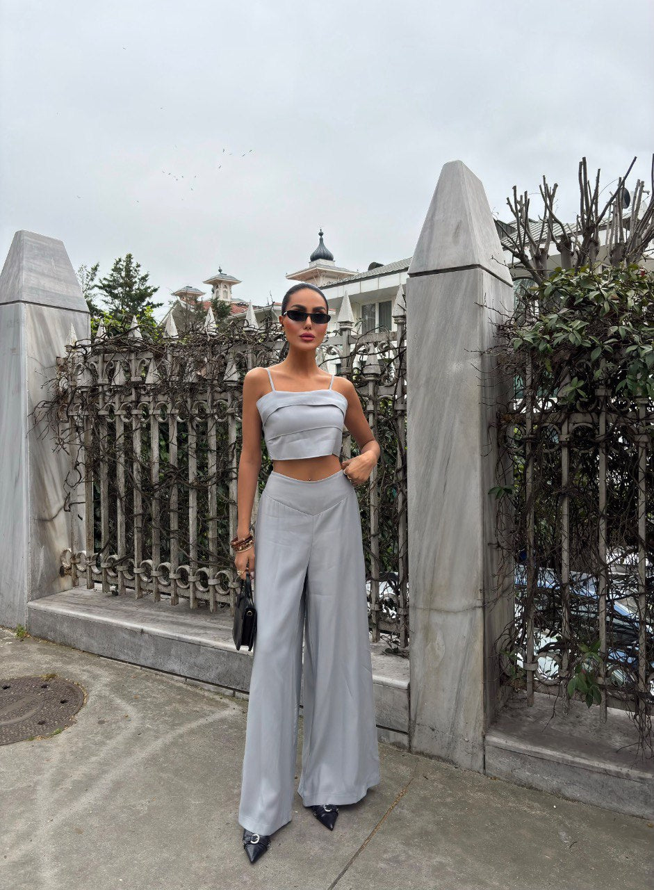 Crop Plazzo Trouser Set