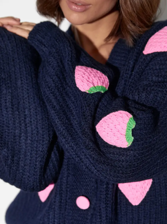 Strawberry Crush Cardigan Navy