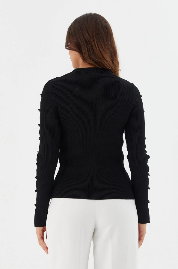 Luxe Metal Detail Top Black